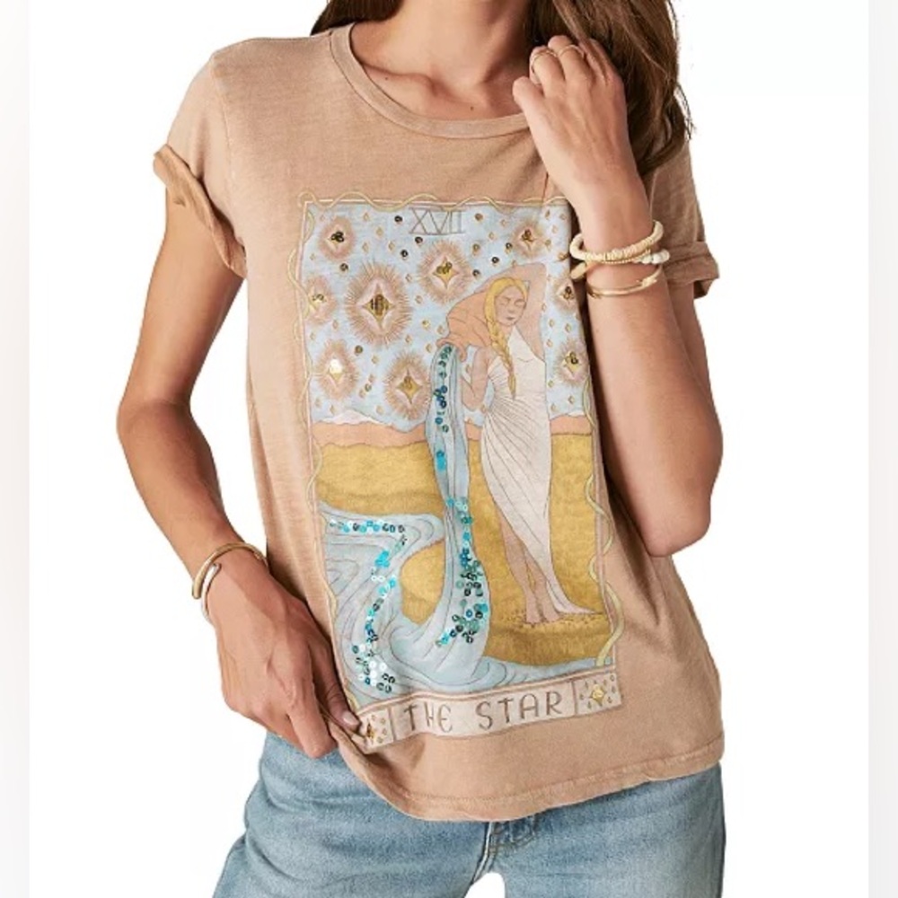 XS Lucky Brand Tarot Star Card Cotton T-Shirt Women’s